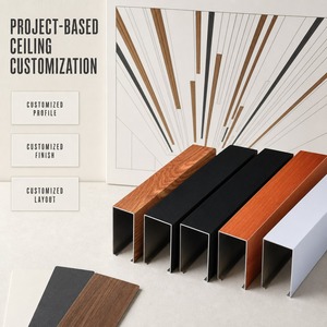 Panneau de plafond en métal profilé en U, moderne, pour bureau, acoustique, insonorisant, ignifuge classe A - Product Image 3