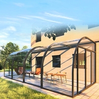 Cerramiento de Patio para Terraza de Villa, Diseño de Jardín para el Hogar, Ventanas de Aluminio para Balcón, Solárium para Granja, Resistente a Huracanes