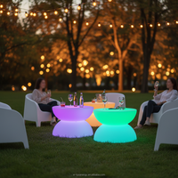 Meubles lumineux LED d'extérieur, imperméables, rechargeables, avec télécommande, ensemble table et chaises pour fête, boîte de nuit, événement
