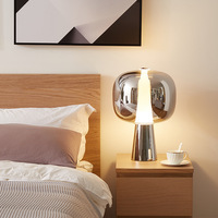 Lampe de table en verre de luxe moderne, lampe de chevet décorative or et or rose pour hôtel, chambre et salon
