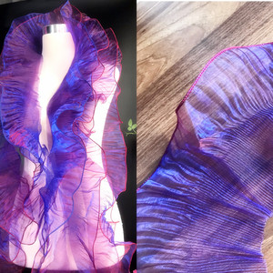 <span class=keywords><strong>Organza</strong></span> Transparent Vague Lumineuse Dentelle Tridimensionnelle Plissée Feuille De Lotus Bord Robe De Mariée Accessoires Designer Tissu <span class=keywords><strong>Organza</strong></span> - Product Image 5