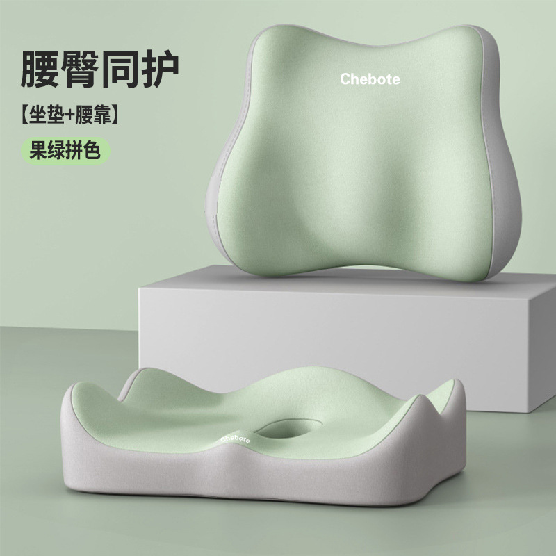 [Seat Cushion & Lumbar Support] Light Green Color Block