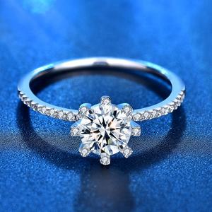 XJZ020 925 argent Moissanite bague de fiançailles excellente coupe laboratoire cultivé VVS1 1 Ct amour fleur bague de mariage pour petite amie - Product Image 3