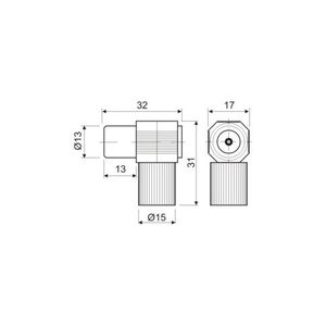 Connettore maschio angolato da 13 mm per TV, ideale per connessioni audio e video in spazi ridotti. - Product Image 2