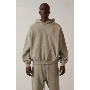 เสื้อฮู้ดดี้ผู้ชายทรงหลวม ESSENTIAL ผ้าฝ้ายคุณภาพสูง สไตล์ลำลอง พิมพ์ลายตัวอักษร <span class=keywords><strong>SS23</strong></span> สีชมพูคอรัล สำหรับฤดูใบไม้ผลิ - Product Image 4