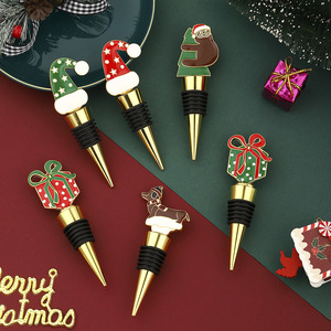 Christmas Wine Stopper Zinc Alloy Cartoon Bear <b>Dog</b> Hat Gift Bottle Sealer For Wine Preservation Small <b>Present</b> - Product Image 5
