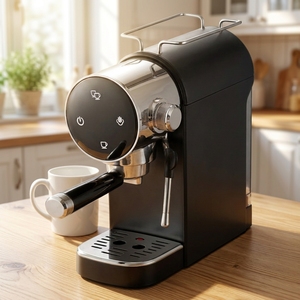 Machine à expresso à commande tactile économique avec fonction pré-infusion, 120V norme américaine |   Machine à café rétro pour la maison 15 bars - Product Image 1