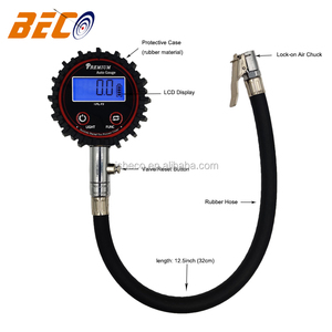 Manometro Digitale BECO CARINA con Valvola di Rilascio Aria e Pulsante di Sgancio Rapido in Gomma, Range 0-100 PSI per Auto e Bici - Product Image 4