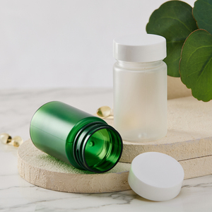 Bouteille de compléments alimentaires à l'huile de poisson en plastique PET vert transparent givré recyclé de 60 <span class=keywords><strong>CC</strong></span> 2 OZ, 60 ml, finition mate, bouteille écologique - Product Image 5
