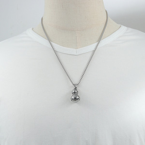 Yunnique – collier unisexe avec pendentif gourde en acier inoxydable, design avec symbole chinois, 19008 - Product Image 4