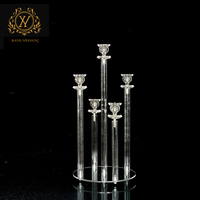 Candélabres en acrylique transparent multi-brins pour centres de table hauts, supports de bougies de mariage pour la décoration de la table principale des restaurants