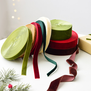 Pita Kupu-kupu Natal Beludru Impor, Tebal dan Bebas Serat untuk Dekorasi Pohon Natal dan Ikat Kado - Product Image 1