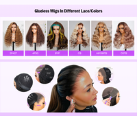 Perruque transparente Full HD 13x4 360 Lace Frontal sans colle, pré-épilée, en cheveux humains, couleur bordeaux 99J, lisse baguette, cheveux brésiliens
