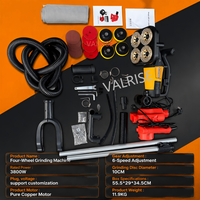 Machine à poncer les sols avec aspiration 3800W, polisseuse sans poussière pour surfaces en ciment de garage, avec perche manuelle