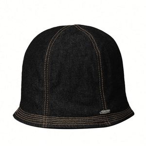 Chapeau Bob en Jean Style Japonais Rétro Tendance Printemps-Été 2025 pour Homme, Style Neutre, avec Coutures Extérieures - Product Image 5