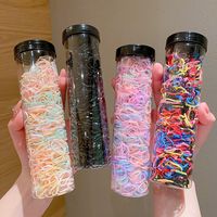 Élastiques à cheveux colorés jetables en caoutchouc épais pour enfants, attaches pour queues de cheval pour bébés filles, accessoires capillaires pour enfants