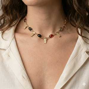 Última Llegada: Collares con Dijes de Turmalina en Plata de Ley 925 Bañada en Oro para Mujer, Regalo Moderno para Aniversario o Boda - Product Image 3