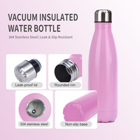 Botol Air Vakum Dinding Ganda 500ml Stainless Steel Terisolasi yang Dipersonalisasi