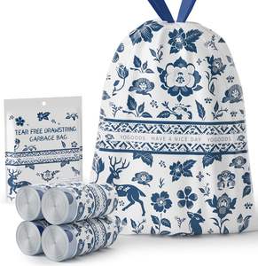 Bolsas de Basura Huamaohengchun de 13 Galones, con Cordón, a Prueba de Fugas, de LDPE, con Asas Largas, Control de Olores, Resistentes a Desgarros, Coloridas, Paquete de 80 - Product Image 1