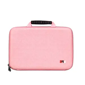 Rosa Luxus-Laptop-Tasche für Damen 14 Zoll Leder Laptop Hartschalen wasserdicht Reisen Geschäftstaschen