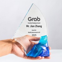 Trophée en cristal personnalisé, plaque gravée artisanale traditionnelle pour banquet, cadeau pour employé exceptionnel ou partenaire commercial