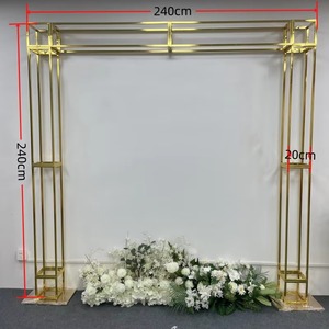 New Wedding Gold-plated Screen Background <b>Frame</b> Iron Art Golden <b>Arch</b> square Scene Decorative Props Flower <b>Frame</b> - Product Image 2