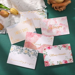 Eco Friendly New Year Best Wishes Greering <b>Card</b> Valentine's Day <b>Gold</b> Stamping Cardboard Paper Greering <b>Card</b> with Envelope - Product Image 2
