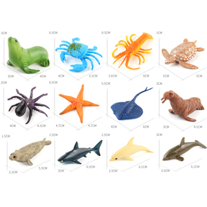 Mini conjunto de juguetes de PVC para niños, Set de animales marinos, modelo STEM, educativo, Tortuga, Delfín, estrella de mar, tiburón, 12 Uds. - Product Image 5
