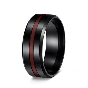 Anillo de Boda de Acero de Tungsteno de 8mm Negro Azul Arcoíris para Hombre, Estilo Cristiano Clásico, Minimalista, Regalo para Pareja - Product Image 5
