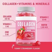 Gummies de collagène à la fraise OEM avec biotine |   Soutien pour les cheveux, la peau et les ongles (60 gommes)