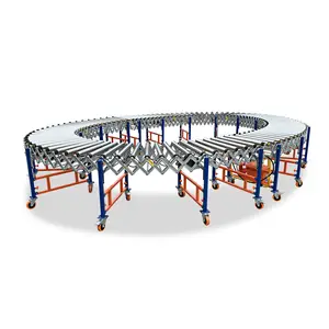 2023 Easy Move Flexible And 360 Curved Roller Conveyor With Power