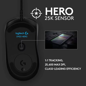 Logitech G403 HERO Wired Gaming <b>Mouse</b>, RGB LIGHTSYNC, 6 Programmable Buttons, Ergonomic , 25600 DPI Optical Sensor <b>Mouse</b> - Product Image 4