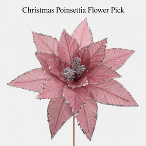 Guirnalda Navideña al por Mayor, Decoración para Árbol de Navidad, Borde de Lentejuelas Rosa y <span class=keywords><strong>Azul</strong></span>, Flor Artificial de Poinsettia - Product Image 1