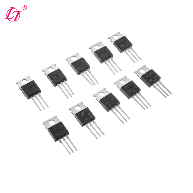 50pcs 10Types IRF Series Mosfet Transistors Welding Inverter Assortment Kit Including IRFZ44 IRF530 IRF540 IRF640 Package
