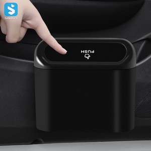 Treo xe thùng rác có thể Xe rác bụi trường hợp lưu trữ hộp ABS vuông nhấn Thùng rác <span class=keywords><strong>bin</strong></span> tự động phụ kiện nội thất cho xe hơi - Product Image 2