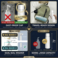 Bidet de voyage portable 400ML 600ML grande capacité avec couvercle anti-poussière, bidet manuel anti-fuite, vente en gros OEM pour le voyage et le camping