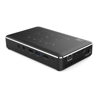 Boîtier métallique LED, 300 lumens réels, 12V 3A, mini projecteur DLP, processeur quadricœur, 4 Go, 32 Go, Android 9 OS, 4K, batterie intégrée 2h, stéréo HIFI