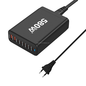 6 tipo <span class=keywords><strong>C</strong></span> <span class=keywords><strong>2</strong></span> USB 580W US UK AU EU di alta qualità nuova caratteristica cellulare cellulare intelligente universale Gan veloce caricatore da parete multiporta - Product Image 3