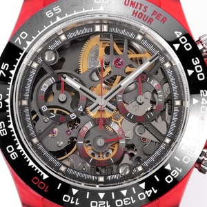 <span class=keywords><strong>Montre</strong></span> pour homme haut de gamme personnalisée en fibre de carbone rouge, squelette, multi-cadrans, mouvement automatique 4130, bracelet en nylon noir - Product Image 3
