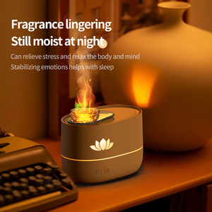 Atomizador ultrasónico portátil, difusor de aceite esencial, Aroma de grano de madera con altavoz de reloj y Material plástico de alimentación USB - Product Image 5