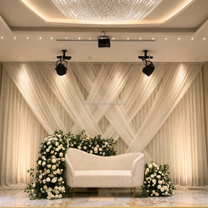 Dekorasi Pernikahan Elegan Boho Ivory <span class=keywords><strong>White</strong></span> Mawar Buatan Eucalyptus 200x40cm Latar Belakang Panggung T Perlengkapan Dekorasi Bunga Buatan - Product Image 3