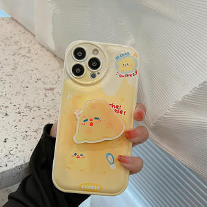 Para <span class=keywords><strong>iPhone</strong></span> 15 14 13 12 11 Pro Max XSmax XR X XS 7 8 Plus Soft TPU Superficie brillante Cute Yellow Cheese Bracket <span class=keywords><strong>Funda</strong></span> para teléfono móvil - Product Image 6