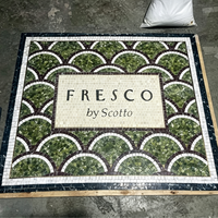 Mosaïque personnalisée en marbre vert Centurymosaic, mosaïque de sol artistique, logo en marbre, lettres en mosaïque, carrelage pour hall d'entrée, décoration de sol