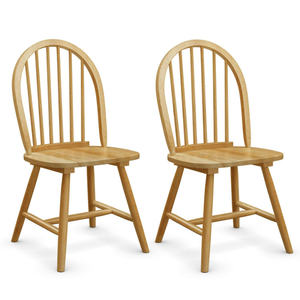DB Lot de 2 chaises en bois Windsor Vintage avec dossier en broche solide pour salle à manger salons restaurants bureau à domicile - Product Image 1