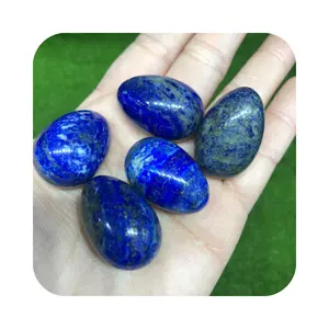 新款美丽水晶雕刻按摩蛋石愈合宝石天然蓝色青金石风水