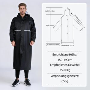 Impermeable para Adultos, de Poliéster, Largo, para Hombre y Mujer, para <span class=keywords><strong>Ciclismo</strong></span> y Motociclismo - Product Image 2