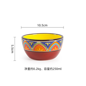 Chất lượng cao Bohemian phong cách Bộ đồ ăn bằng gốm đặt máy rửa chén di động an toàn súp salad Bát thanh lịch xử lý cho đám cưới sử dụng - Product Image 6