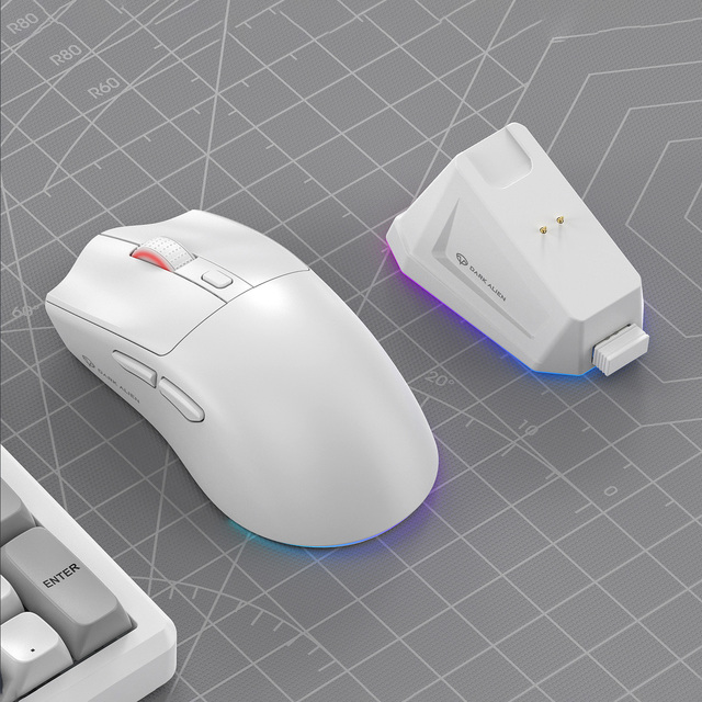 DARK ALIEN X1 3 Mode Wireless 2.4G Wired BT Computer RGB Gaming Mouse with Charging Base