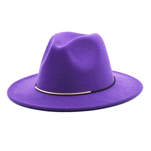 Sombreros Fedora de ala ancha clásicos para hombre, sombrero de baile de vaquero de <span class=keywords><strong>Jazz</strong></span> Vintage de fieltro de lana de alta calidad, gorras superiores - Product Image 1
