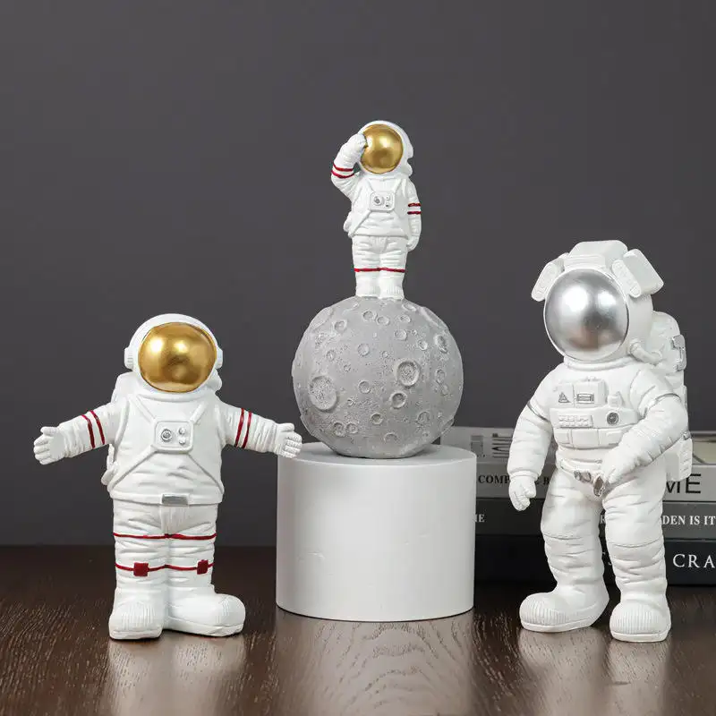 Hoge Kwaliteit Creatieve Astronaut Desktop Ambachten Spaceman Hars Ornament Voor Kinderen Cadeau